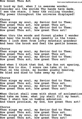 how great thou art lyrics and chords what a beautiful hymn